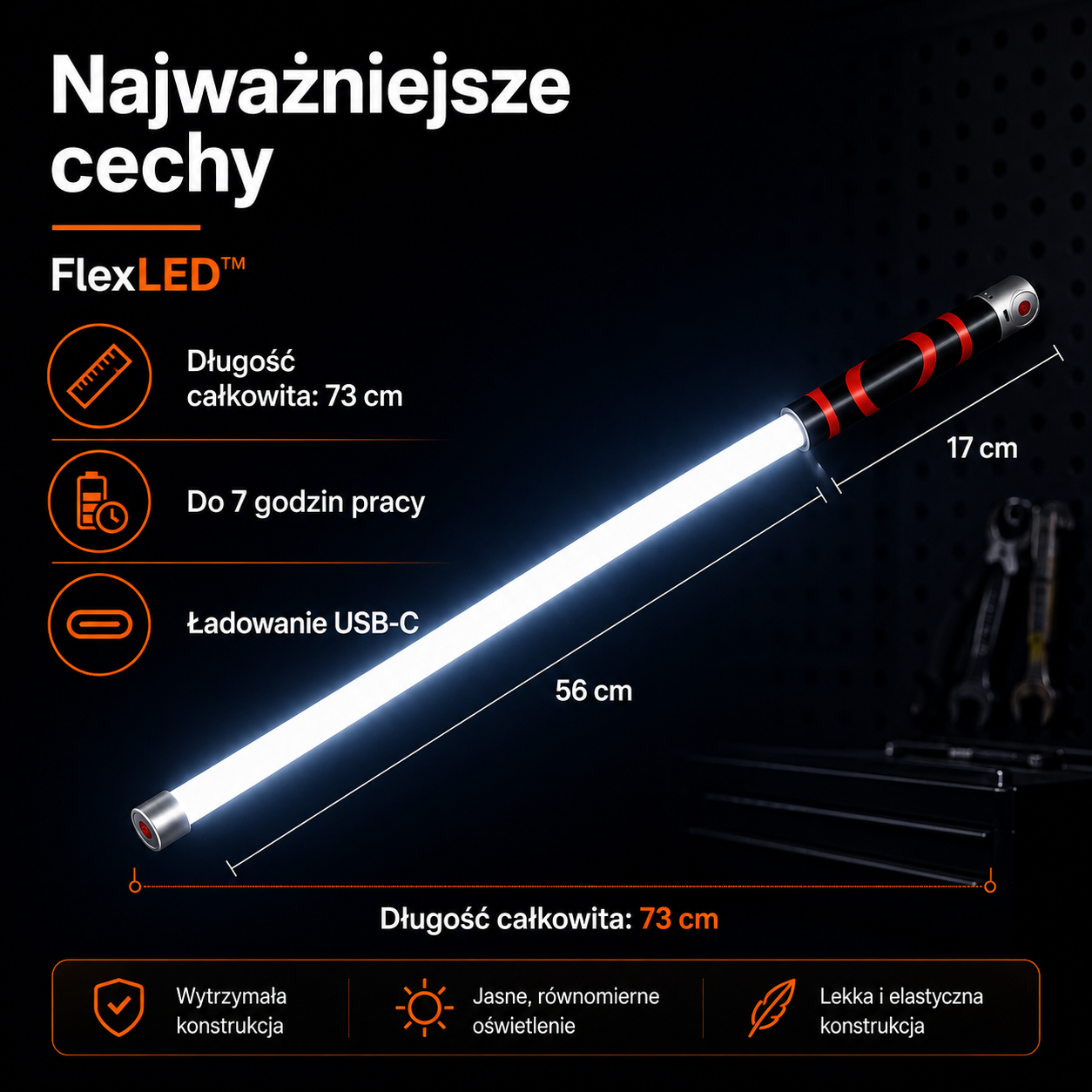 FlexLED 360 - elastyczna lampka LED, która świeci tam gdzie zwykła latarka nie daje rady - obrazek 5